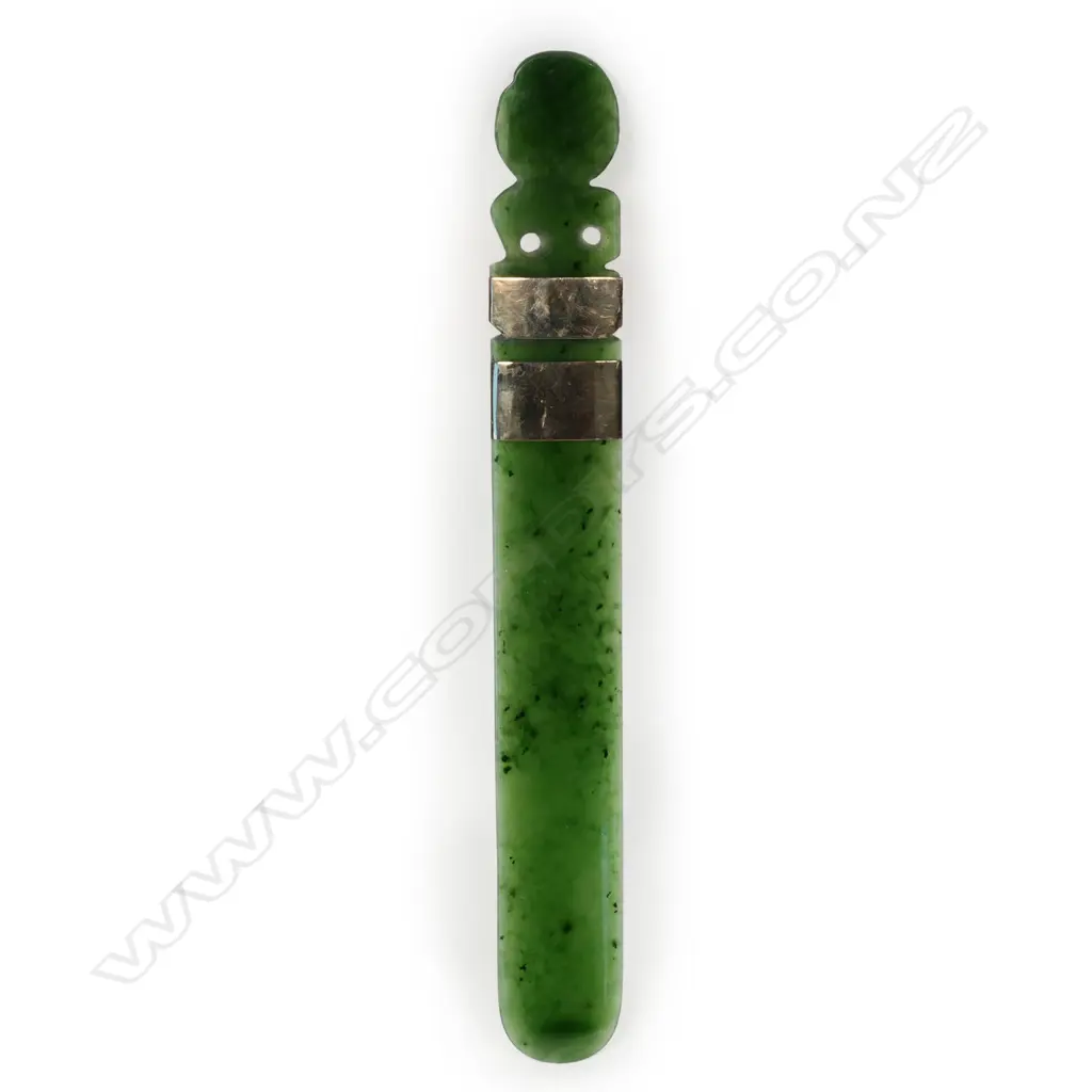 An early 20thC pounamu tiki paper knife, Image 1++